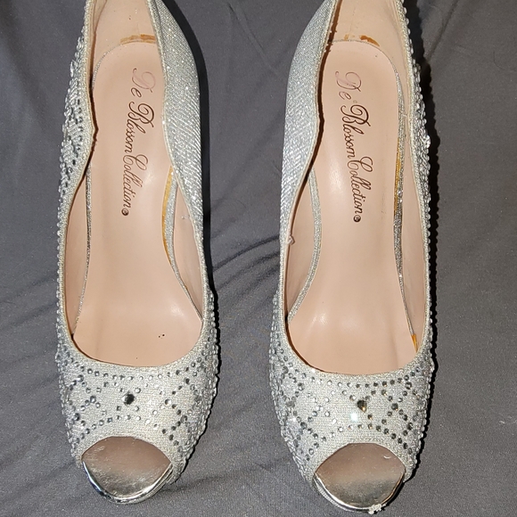 De Blossom Collection silver platform heel - Picture 4 of 9